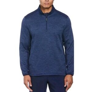 PGA Tour Men's‎ Large 1/4 Zip Moisture Wicking Sweater Peacoat Heather Navy Blue